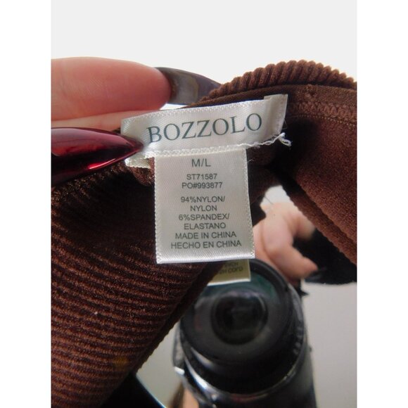 Bozzolo Brown Ribbed Crop Top Square Neck Short Sleeve M/L - Picture 9 of 10